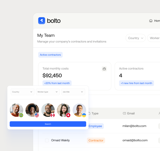 Recruiter workspace on Bolto