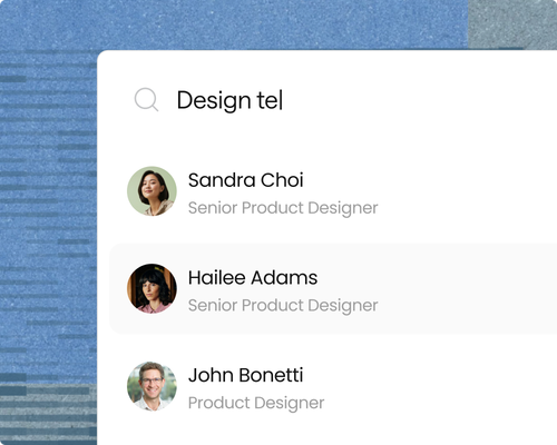 Tell us who you're looking for.: product interface illustration
