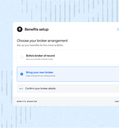 Benefits arrangements: Bolto interface illustration